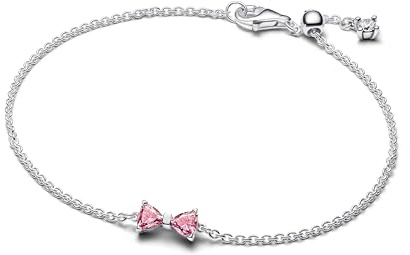 PANDORA Timeless Schleife Kettenarmband aus Sterling-Silber mit Zirkonia, Größe: 18cm, 594234C01-18