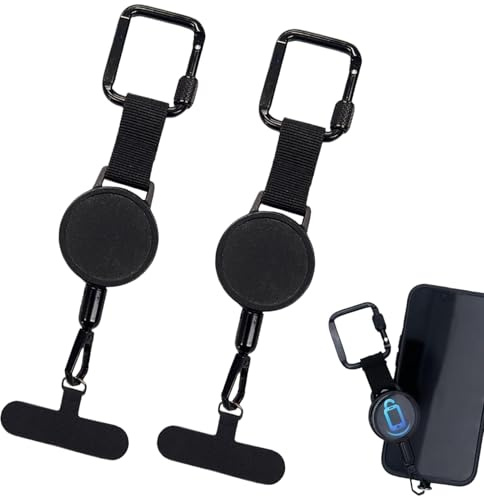 Générique Attache Antivol Pour Téléphone Portable - 2pcs Cordon Rétractable Antivol - Sangle Anti-chute Avec - Cordon Rétractable Pour Randonnée, Cyclisme, Escalade, Ski, Course À Pied