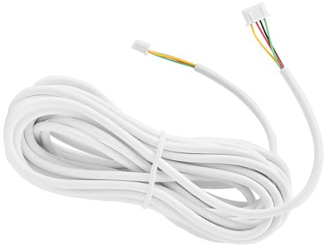 ZASCHMOY 10m 0.3mm 4-Core Round Flexible Copper Cable for Video Doorbell & Intercom System, Durable Design with Preconnected Connectors and Backup Options
