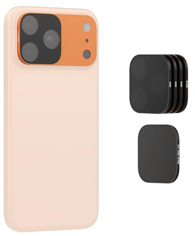 SMALLRIG Square ND & Black Mist Filter Kit für iPhone 17 Pro, Magnetische Objektivfilter mit Basishalterung, Black Mist Diffusion 1/4 Filter/ND2/ND4/ND8/ND16/ND32, 6er-Pack, Orange – 6072