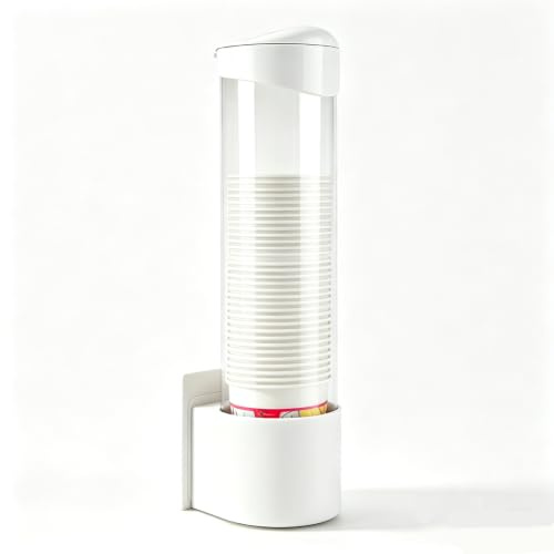 Dispensador de Vasos Tipo tirón, portavasos de Papel para Enfriador de Agua con Pasta o Placa de Tornillo Portavasos montable para Montar Dispensador de Agua Enfriador o Pared