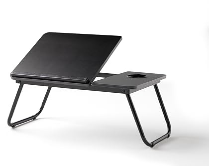 KITHOME - Mesa Plegable Auxiliar Multifuncional, 55x32x28cm, Plus, Negro