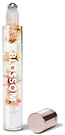 Blossom Roll on Perfume for Women Alcohol Free Rollerball Perfume Oil with Essential Oils, Infused with Real Flowers, Made in USA, 0.20oz, Patchouli Rose