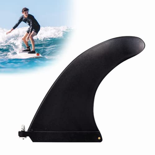 xlwen Removable Surfboard Fin Nylon, SUP Longboard Surfboard Fin, Centre Fin with Screw for Longboards, Surfboard, Inflatable Kayak and SUP Board (Black) (16.5cm)