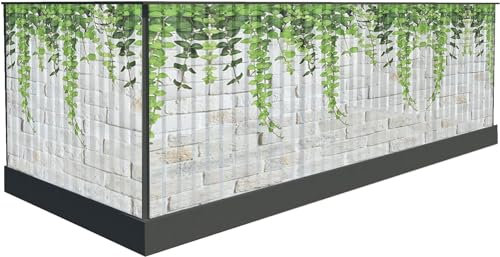 Brise-vue pour balcon - 100 cm de haut ou autre - Protection contre le vent - Bordure de balcon - Brise-vue - Tapis de terrasse (400 x 100 cm, motif 16)