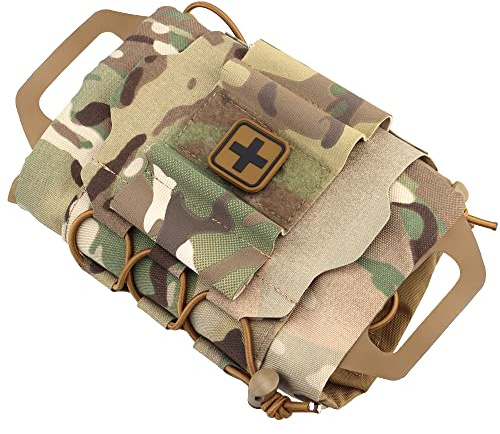 Mini IFAK Med Pouch,Micro Trauma Pouch, Rapid Deploy MOLLE Medical First Aid (Empty) Kit
