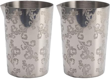 Vaso Mezclador De Cóctel, 2 Piezas, Vaso Mezclador De Acero Inoxidable Con Flores Grabadas, Jarra Mezcladora De Cóctel Irrompible, Herramientas De Coctelería