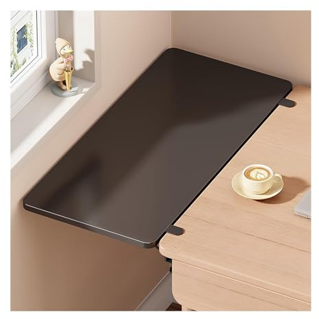Plateau D’extension De Bureau, Table Pliante Murale, Support Pour Clavier Avec Pince Sans Perforation, Plateau Tiroir De Clavier Et Table Pliante Pour Salle À Manger(Noir,50*25cm/19.7*9.8in)