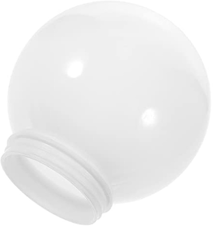 HOMOCONO Pantalla De Lámpara Redonda De Globo Acrílico 15 Cm Diámetro Cubierta Exterior Para Lámpara De Pie y Pared, Luz De Globo Blanca Leche Para Jardín y Terraza, Accesorio Compatible