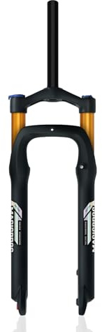 HZXQCVB Fatbike-Federgabel 20/26x4,0 Mountainbike Luftfedergabel 1-1/8'' Gerader Gabelschaft Schnellspanner Scheibenbremse 100mm Federweg Rebound-Einstellung(Gold,26in)