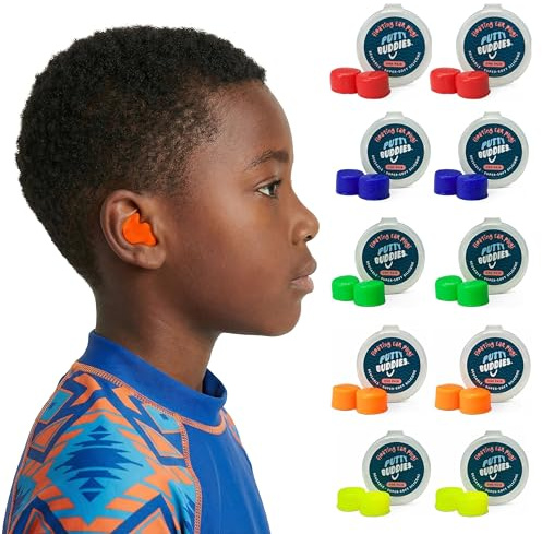 Putty Buddies Tapones flotantes para nadar y bañarse (inventado por un médico) mantienen el agua fuera (10 pares) Clasificado