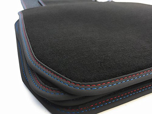 Fußmatten E90 E91 M3 Velours Automatten Original Qualität Premium Doppelnaht M-Edition Schwarz Rot Blau