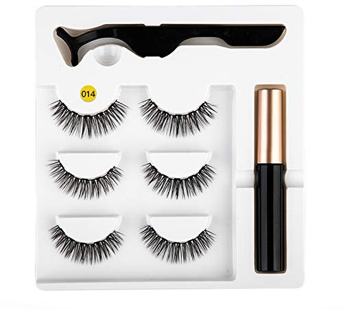 Eyeliner magnétique Kit de faux cils facile à porter Eyeliner liquide à séchage rapide Eyeliner magnétique de faux cils Eyeliner liquide magnétique Eyeliner liquide False Eyelashes Set # 14