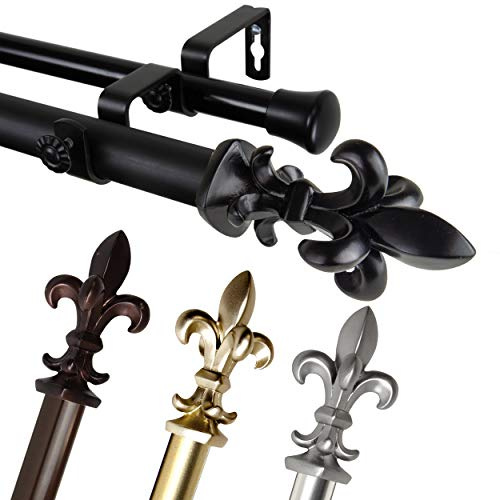 A&F Rod Decor - Arrowhead 1 Double Curtain Rod 66-120 inch - Satin Nickel