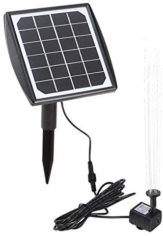 Decdeal Fountain Pump 6V/2W Solar Water Pump with Adjustable Solar Panel DIY Birdbath Fountain Pump Outdoor Water Fountain Panel Kit for Fish Tank Small Pond Garden Patio Lawn Pool