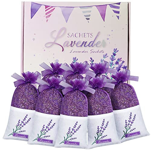 SCENTORINI Dried Lavender Bags, 8 x 30g Dried Lavender Flower Buds, Home Fragrance Scented Sachets for Drawer Closets, Car Wardrobes, Bathrooms