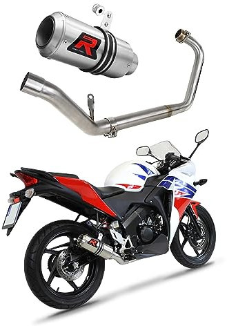 DOMINATOR Impianto di scarico Collettori Marmitta Silenziatore GP compatibile con CBR 125 R 2011-2018