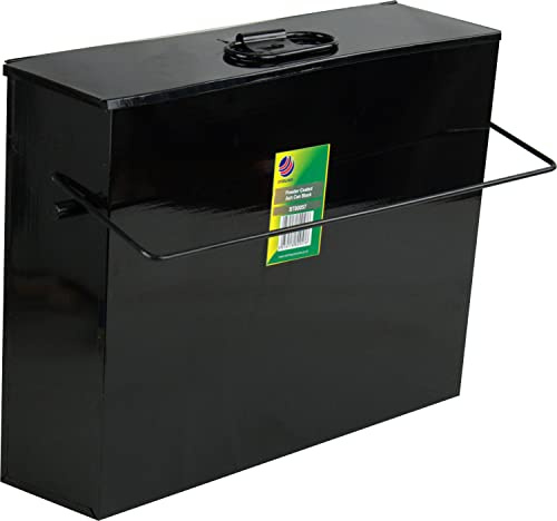 Black 15L Steel Fireplace Hot Ash Storage Box Container Can