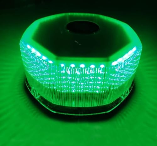 240 LED Lumière Stroboscopique Gyrophare pour Voiture avec Fixation Magnétique Camion Lumières D'avertissement Feux Stroboscope Flash avec 12v Plug Allume-cigare (Vert)