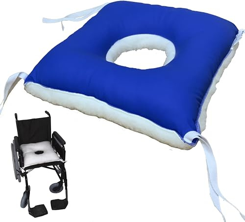 Gar Medical Coussin Anti-escarres en Forme de carré avec Trou- prévention des escarres pour fauteuils roulants, canapé et lit- Fabrication européenne.