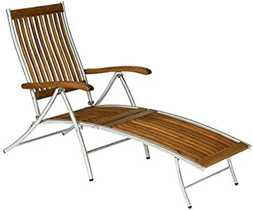 Gardissimo Hochwertiger Edelstahl Akazie Deckchair Saigon, mit Fußteil
