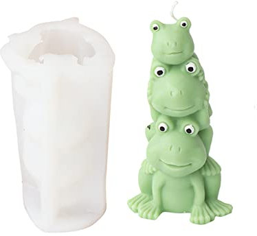Xidmold 3D Frosch Silikonform Kerzenform, Tier Backform Silikon Formen für Fondant, Tortendeko, Schokolade, Seife, Gips, Sojawachs Kerzen, Epoxidharz Handwerk (G)