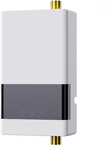 Instant Electric Water Heater, 6000W Mini Instant Water Heater Energy Saving Intelligent Temperature Control, Tankless Water Heater for Bathroom Kitchen (220V White)