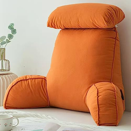 Miaogoo Weiches Lesekissen zum Lesen, Arbeiten, Spielen, gemütliches, bequemes Rücken- und Nackenstützkissen, langlebiges Keilkissen zur Schmerzlinderung, waschbar (Orange)