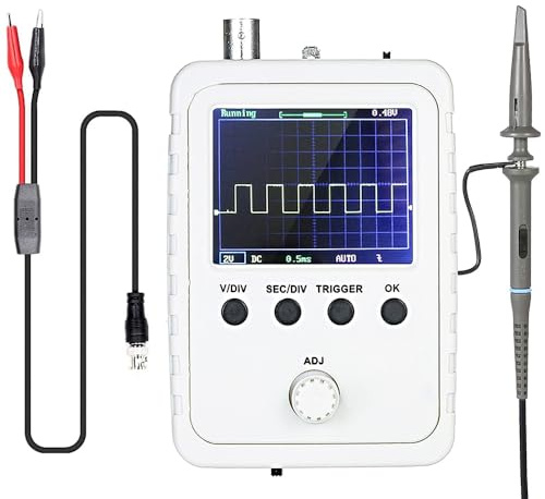 Hsthe Sea Digitales Oszilloskop-Kit, 2,4-Zoll-LCD-Display, Oszilloskop-DIY-Kit mit BNC-Clip-Kabel und gelöteter Sonde