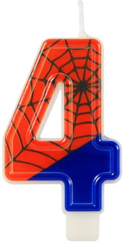 Candela a forma di ragnatela, con numero, decorazione per torta di compleanno, per feste di compleanno, forniture per feste di Halloween (4)