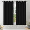 VEHEDE Blackout Curtains for Small Window 54 Inch Drop, Soft Thermal Insulated Short Curtains for Living Room, Eyelet Bedroom Curtain, W46 x L54 Inch, Black, 2 Panels