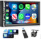 VECHTEL Autoradio 2 Din con Carplay Android Auto senza Fili, 7 pollici HD Touch Screen Bluetooth Stereo Auto Radio FM Mirror Link USB/AUX/TF con Telecamera Retromarcia