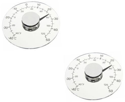 Gogogmee 2st Thermometer Aufkleber Für Die Temperaturanzeige Wasserdicht Extérieur Fenster Draussen Außen Messgerät Wetterstock Zeigertemperaturanzeige Wetterfest Barometer Für Zu Hause