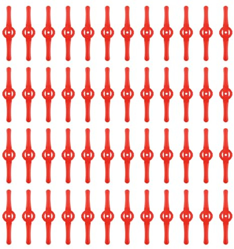 XIHIRCD 48uds Cuchillas de Plástico para Cabezal de Desbrozadora, Repuesto de Cuchillas para Desmalezadora Cuchillas para Cabezal de Desbrozadora de Hilo para Desbrozadora Inalámbrica (Roja)