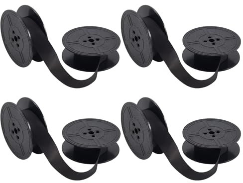 arlote 4 Pack Schreib Maschinen Farb Band Doppel Spule Schreib Maschinen Farb Band Tinte Doppel Spule Tinte Teil für die Meisten Schreibmaschinen (Schwarz)