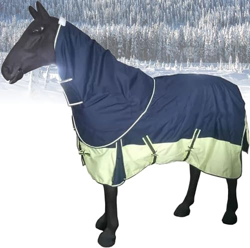 Fliegendecke Winter-Pferdedecke mit abnehmbarem Halsbezug wasserdichte Pferdedecke 135 cm (53 Zoll) Pferdestalldecke