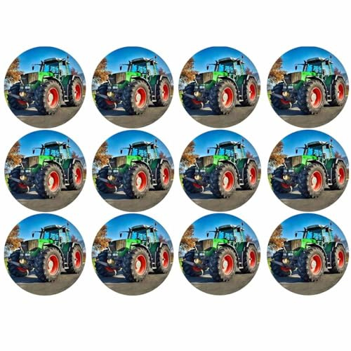 Essbarer Muffinaufleger Traktor 12 Stück // Kindergeburtstag Bauernhof * Traktor * // Bauernhofgeburtstag Muffinaufleger