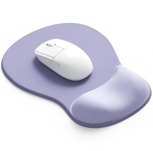 Giecy Mauspad mit Gelkissen,Ergonomisches Mousepad mit handauflage mit weichem Gelpolster,rutschfester Basis und erhöhtem Design für Büro,Gaming(Lila)