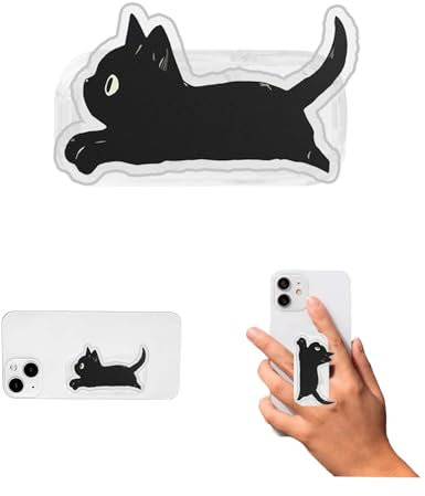 Yuibthr Phone Grip Cute 2D Shape Collapsible Expandable, Smartphone Tablet Cell Phone Grip Stand Holder (Anime Cat-6)