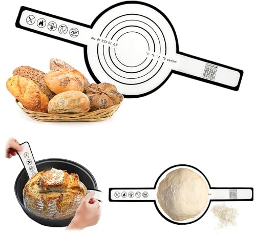 2er Pack Silicone Bread Sling for Dutch Oven Liners, Non Stick Baking Mats, Easy Clean Reusable Silicone Bread Baking Mat with Long Handles, Easy to Transfer Sourdough Bread (black, thickness:0.7mm)