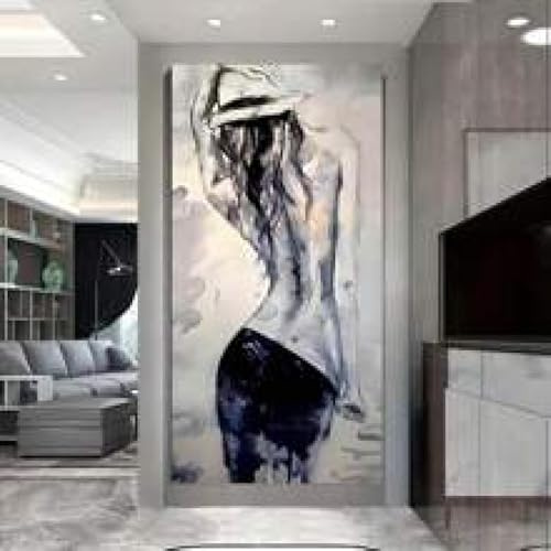 LMYCHENG Modernes minimalistisches Beauty-Portrait-Poster und Druck für Wandkunst-Dekor, Ölgemälde, Innengalerie, Wohnzimmer, Schlafzimmer, 80 x 160 cm, Rahmen