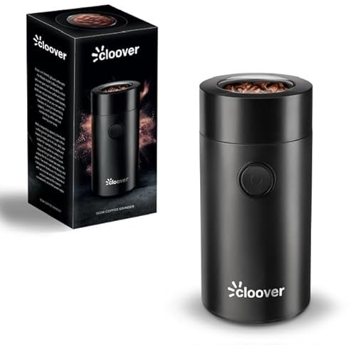 Cloover Coffee Grinder Electric Press for 20S to Enjoy 60g Capacity Manual Press Grinder with Safe 304 Stainless Steel Blades, Fast Grinding for Coffee Beans, Pepper, Grain, Spice, Nuts