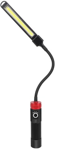 WODHMIEY Flexibles LED-Inspektionslampe, Tragbare Werkstattlampe Mit 18cm Schwanenhals, COB-LEDs, 5000mAh Akku, Magnetbasis Und Zwei Beleuchtungsmodi, Für KFZ-Reparaturen Und Heimgebrauch, Schwarz