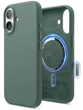elago Magnetische Silikon hülle für iPhone 17 – MagSafe-kompatibel, Premium-Liquid-Silikon, Stoßfest, Schlankes Schutzcase (Nachtgrün)