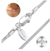 LOLIAS Silverhalsband för kvinnor, 925 utan hänge, 925 ormhalsband, 1,5 mm lång kedja halsband, 925 silver choker halsband för män och kvinnor, glittrande smycken presenter, 40/45/50/55, 55 cm