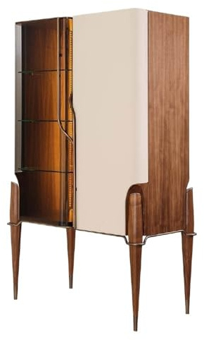 OGOODLE Barschränke für Zuhause Kreativer Weinschrank mit Glastür, Vitrine mit dekorativen Ornamenten, Aufbewahrungsschrank for das Wohnzimmer und Esszimmer Spirituosenschrank(B)