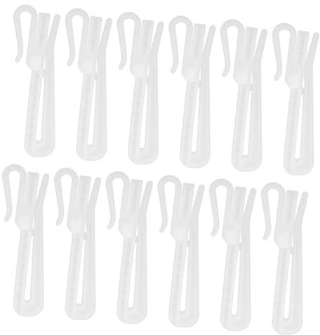 LIFKOME 50 Pièces Crochets De Rideaux Réglables Plastique Crochets Pince pour Ruflette Support sans Perçage pour Fixation Rideaux Faciles à Installer Adaptés à Divers Types De