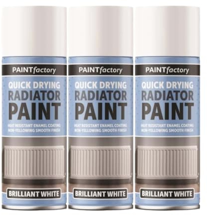 White Radiator Paint 400ml x 3 - Quick Drying, Heat Resistant Coating Non-Yellowing Smooth Finish Spray Paint