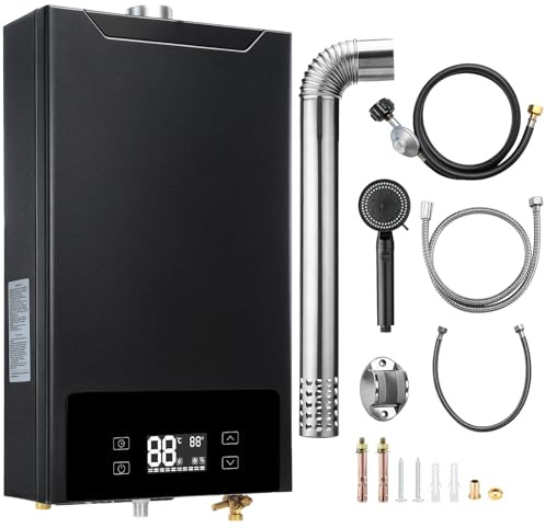 GEARPASS Propane Gas Tankless Water Heater, 6.3 GPM, 160,000 BTU Indoor, On Demand Instant Hot Water Heater with Touch LED Temperature Display and Multi-Protection