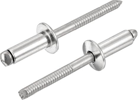 QUARKZMAN 50Pcs 1/4x5/8 Remaches Ciegos De Cúpula De Acero Inoxidable 304 Tipo Extremo Abierto Para Bricolaje Chapa Metal Reparaciones Automotrices Muebles Barcos Y Conductos (Plateado)